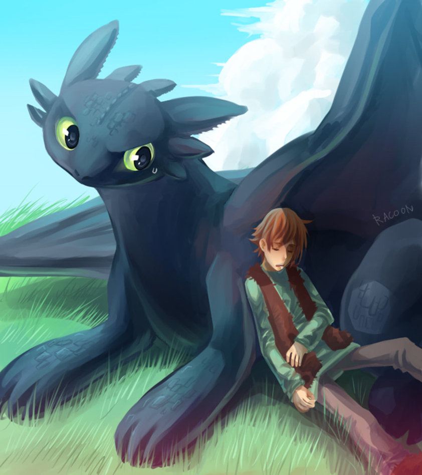 Httyd Hiccup And Toothless By Racoonkun