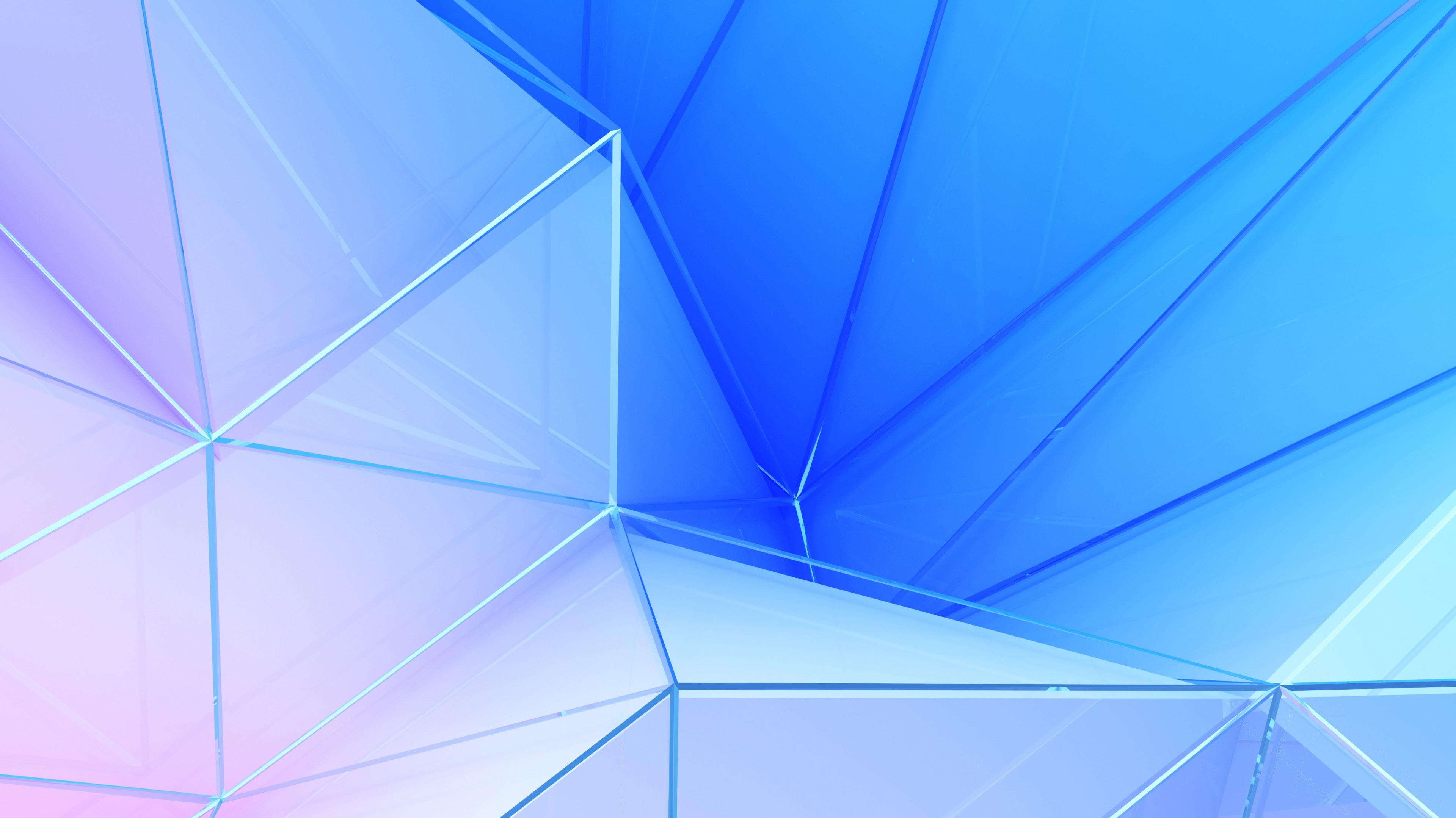 Polygon Blue Color Abstract 4k Wallpaper
