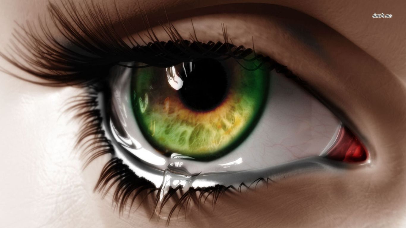 Tear In Her Eye Wallpaper Digital Art