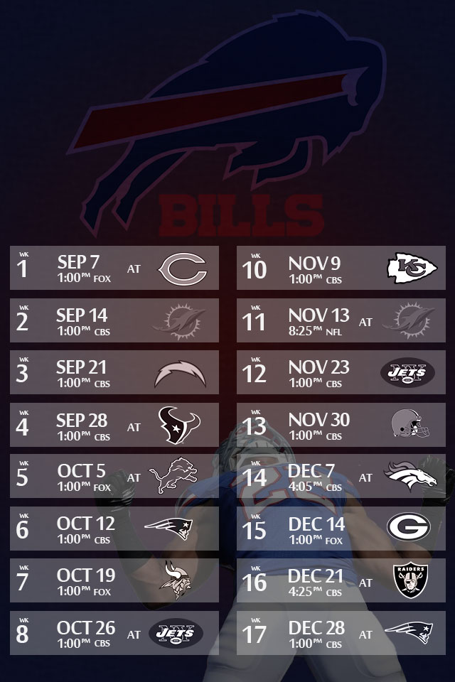 Buffalo Bills Season Schedule iPhone4 4s By Sakuradf On