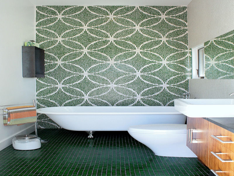 Waterproof Wallpaper For Bathrooms Green