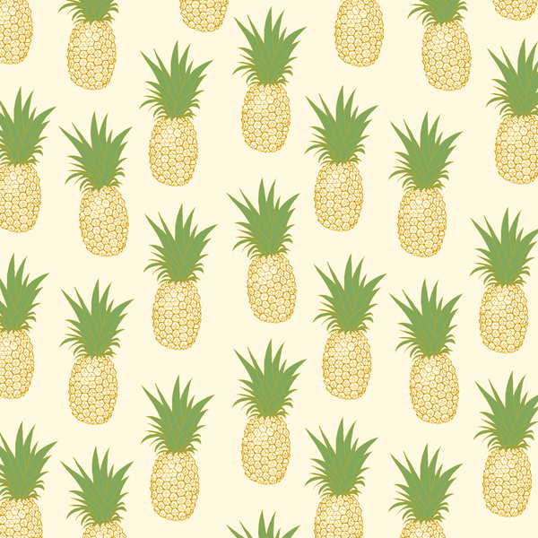 Pineapple Print Wallpaper Gold Art
