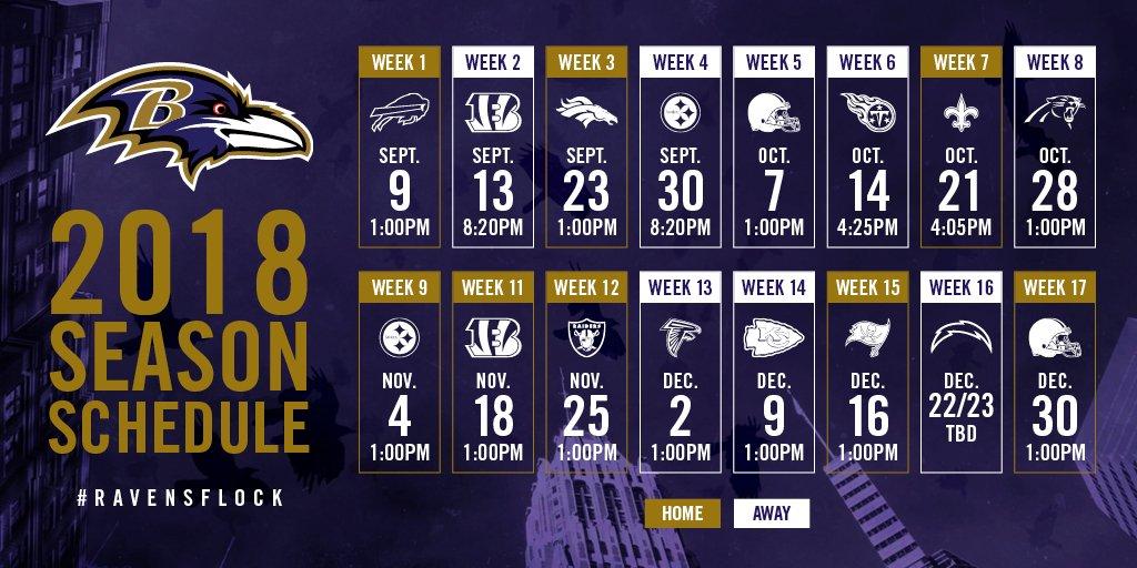 Official Ravens Season Schedule