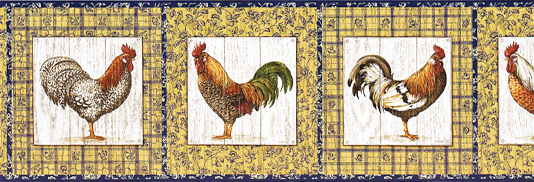 Source French Country Rooster Wallpaper Border