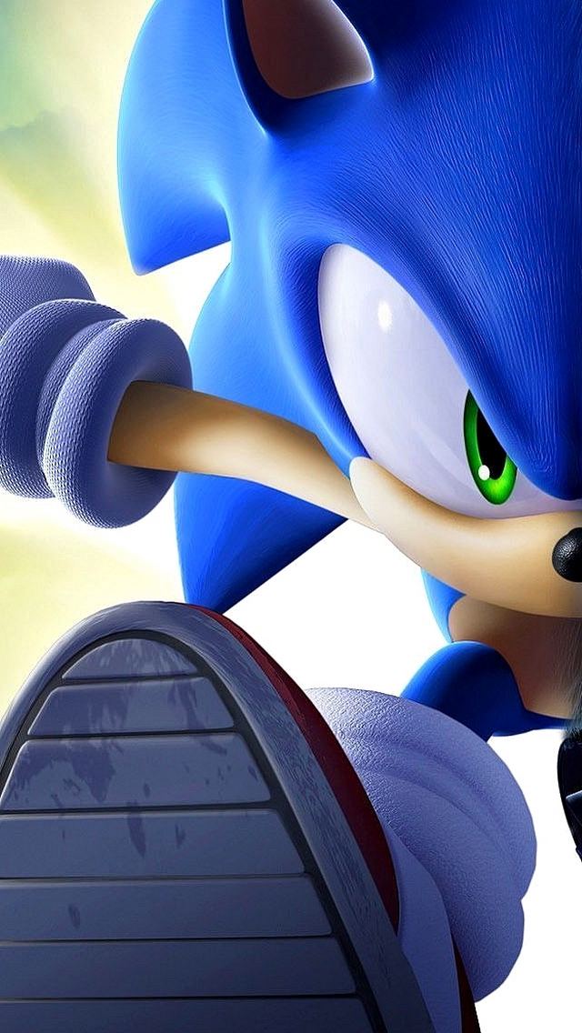 Sonic the Hedgehog running iPhone 5 Wallpaper 640x1136 640x1136