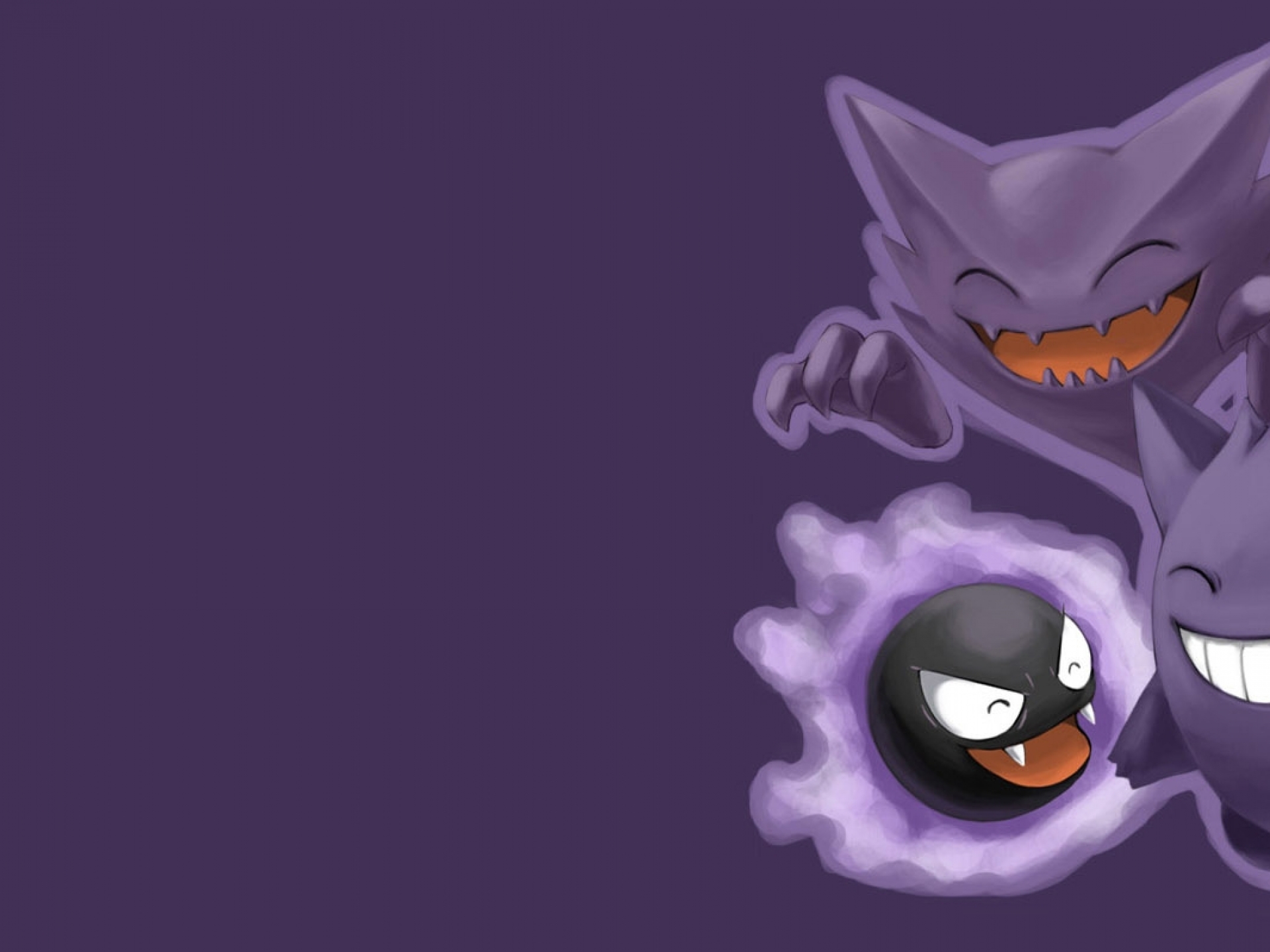 Pokemon Purple Gengar Haunter Ghosts Ghastly Smiling Wallpaper HD