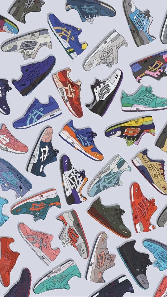 Asics iPhone Wallpaper In Art Design Sneakers