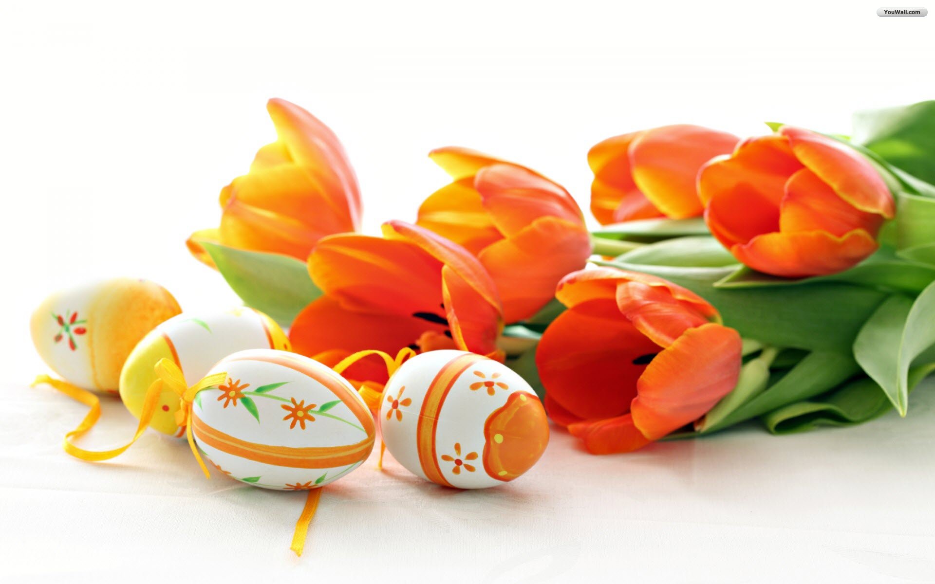 Youwall Easter Eggs And Flowers Wallpaper