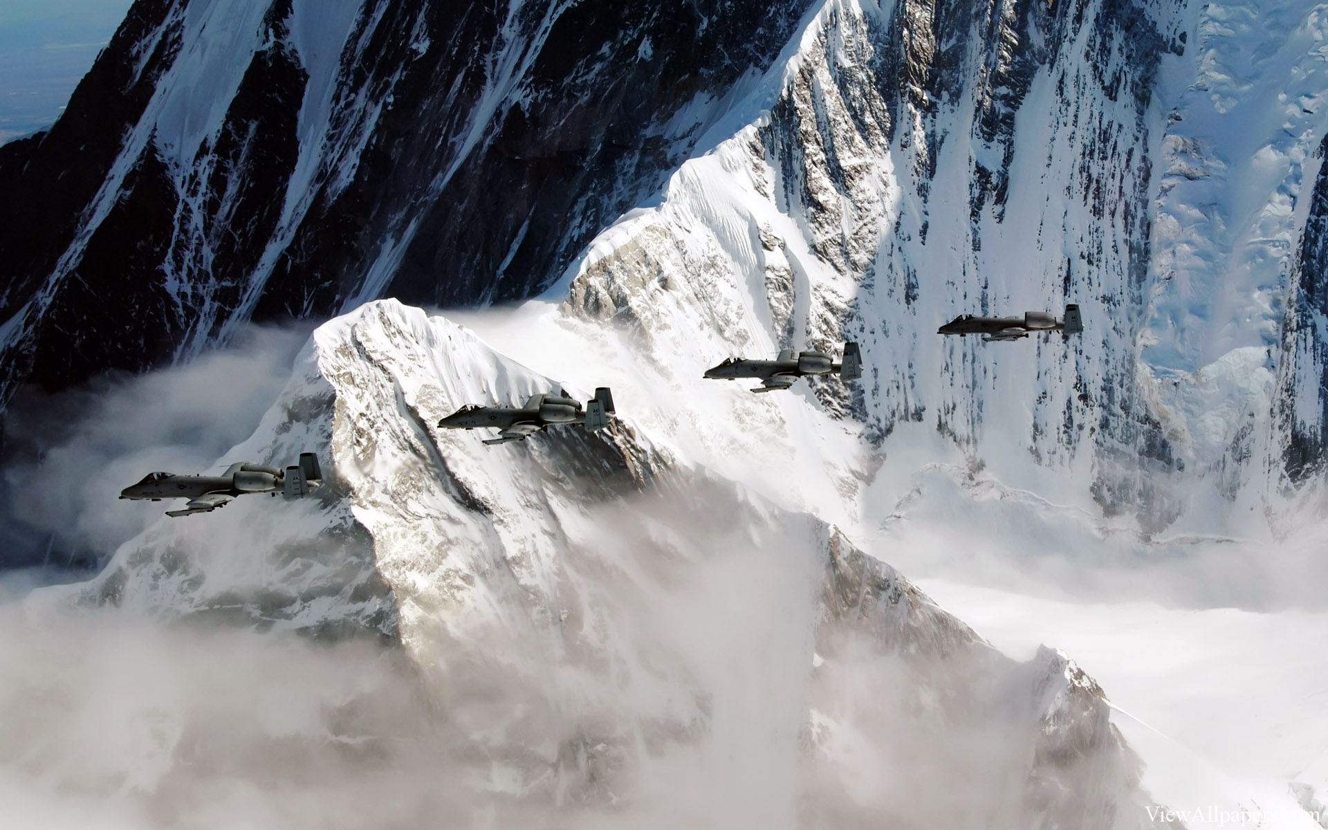 A10 Thunderbolt Iis Fly Over Alaska HD Airplanes Wallpaper