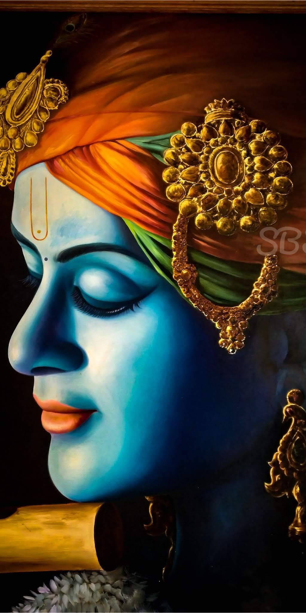 Krishna iPhone Side Wallpaper