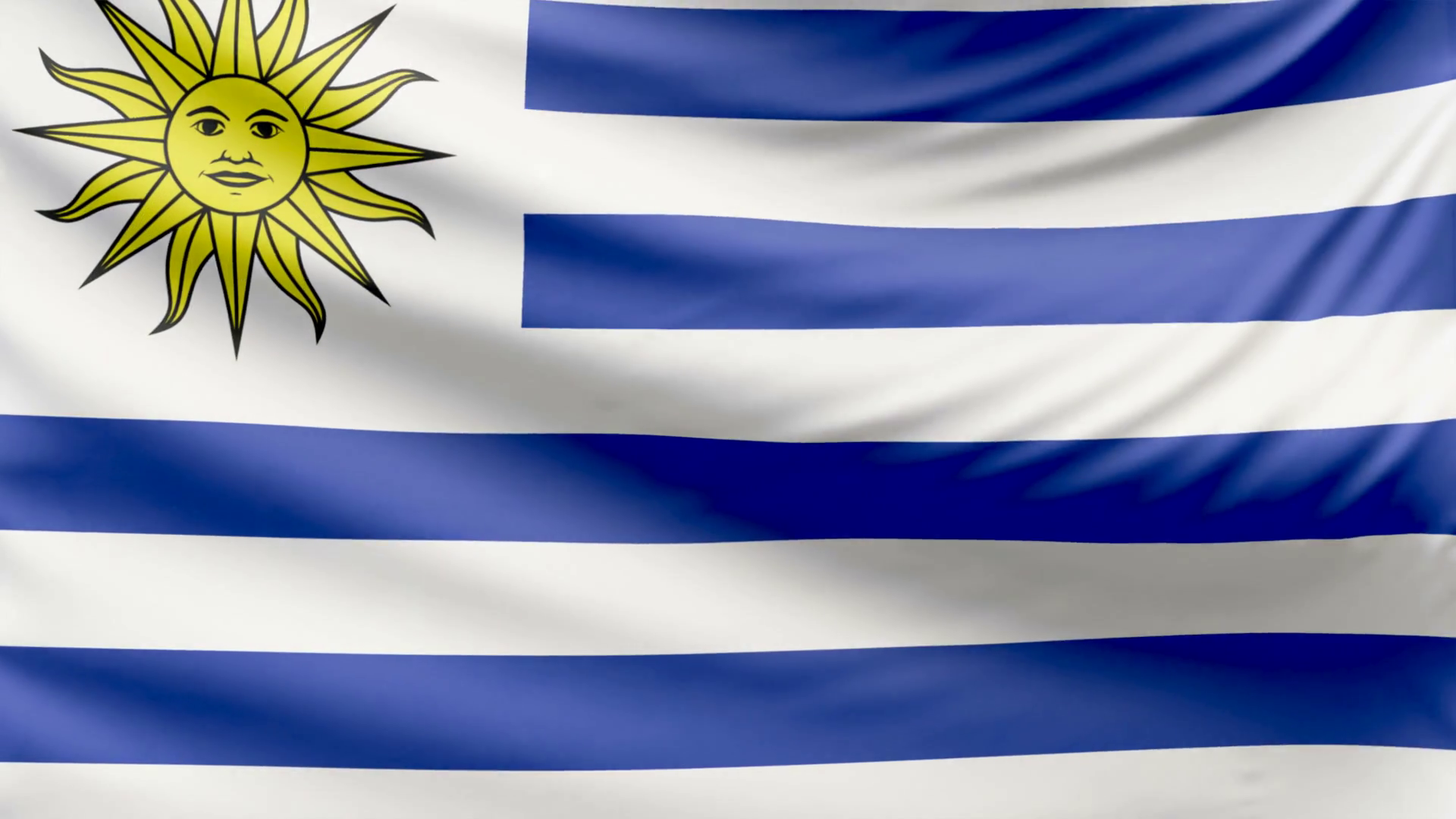 Realistic Beautiful Uruguay Flag 4k Motion Background