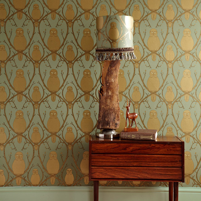 Abigail Edwards Briar Owl Wallpaper Eclectic By