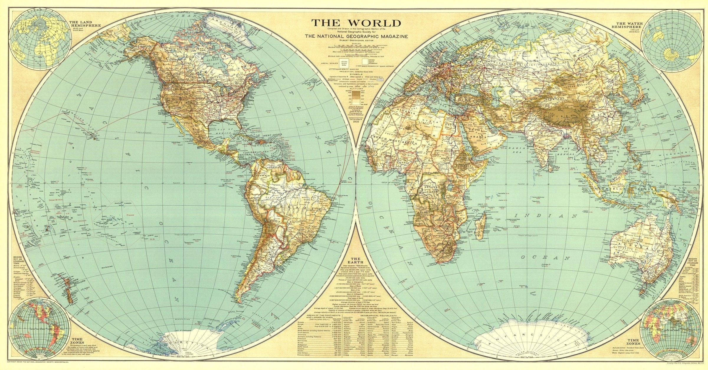 World Map In National Geographic Maps Art