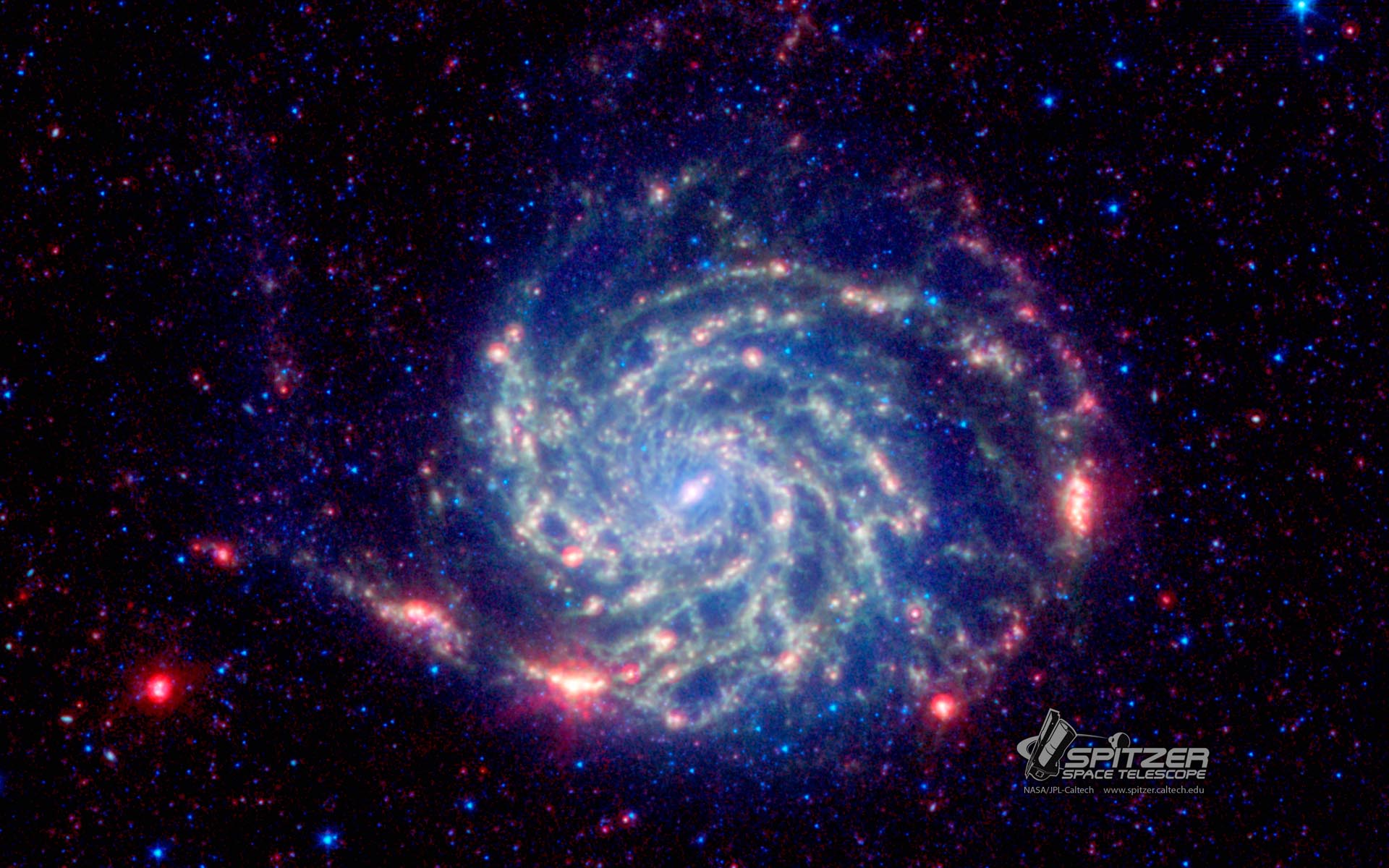 Organics Zone Circles Pinwheel Galaxy Nasa Spitzer Space Telescope
