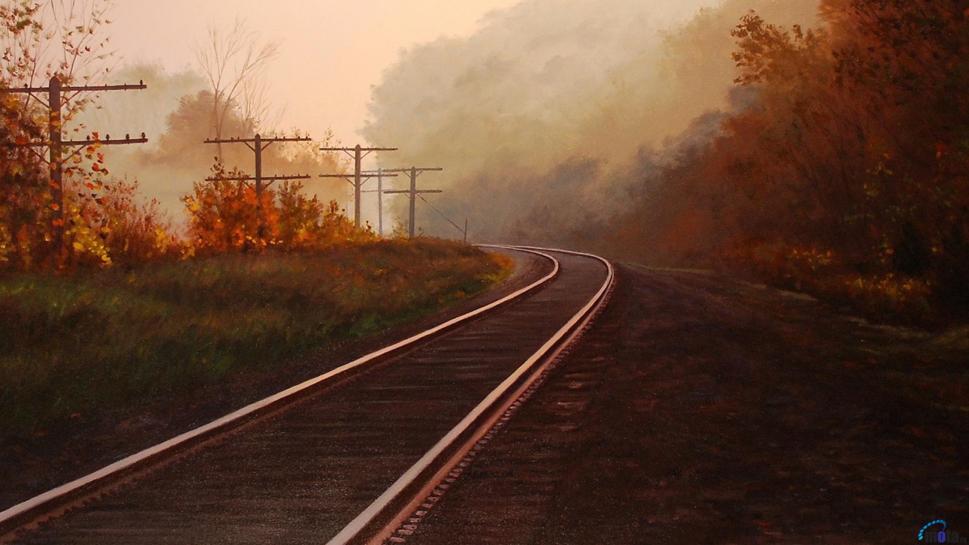 Railway Track Autumn Wallpaper