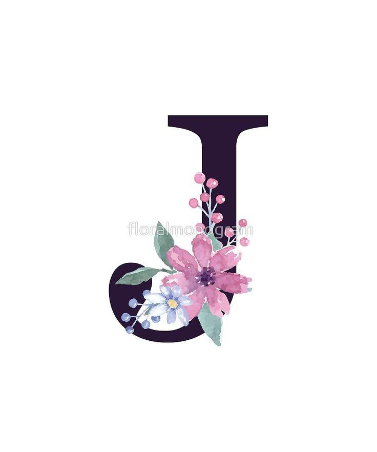 Monogram J Summer Flora By Floralmonogram