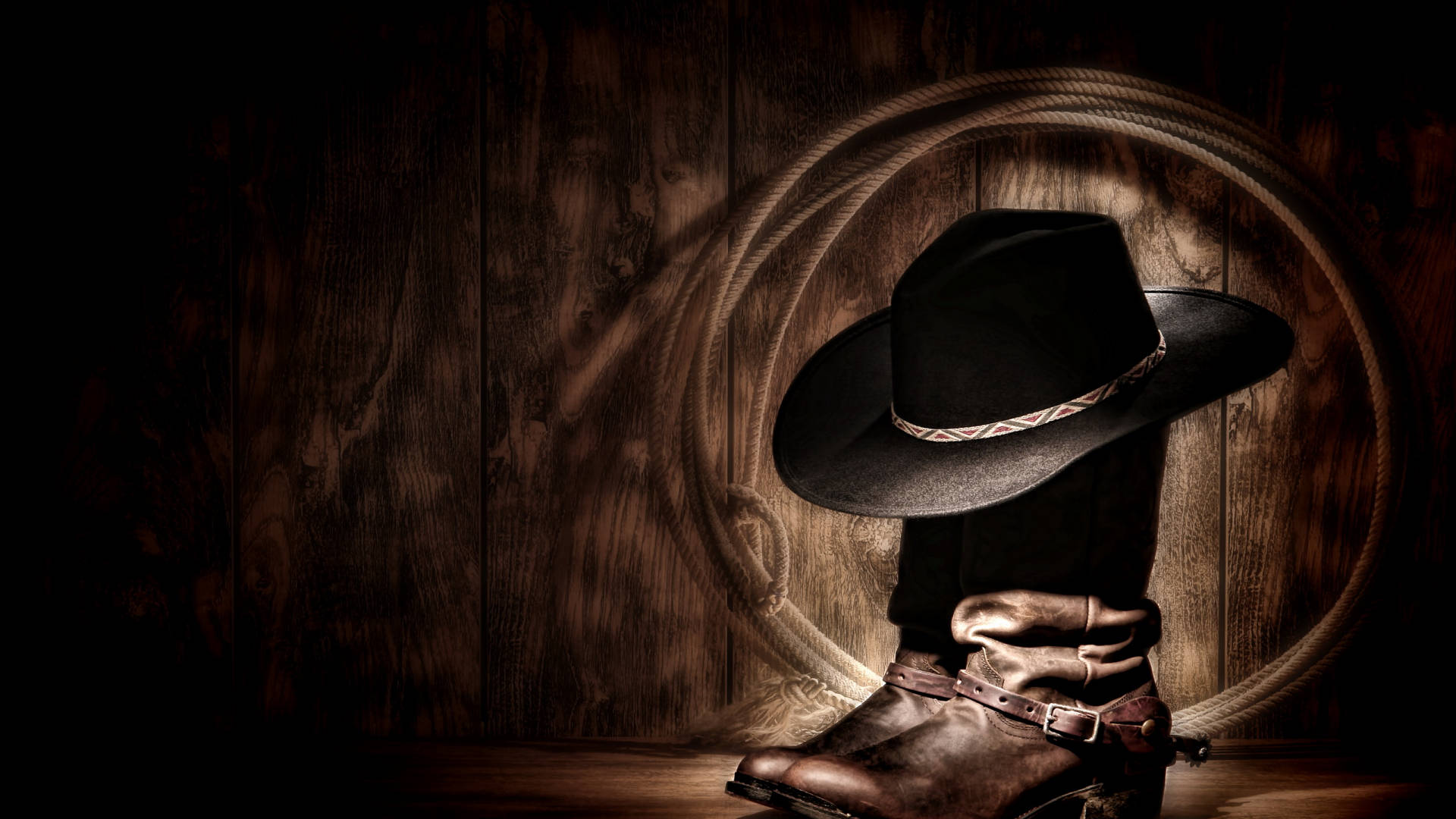 Cowboy Boots And Hat Wallpaper