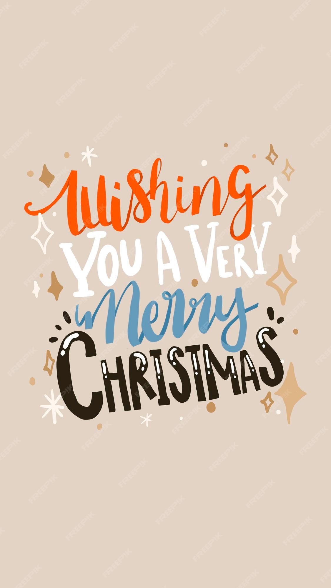 Free Vector Merry christmas iphone wallpaper holiday greeting