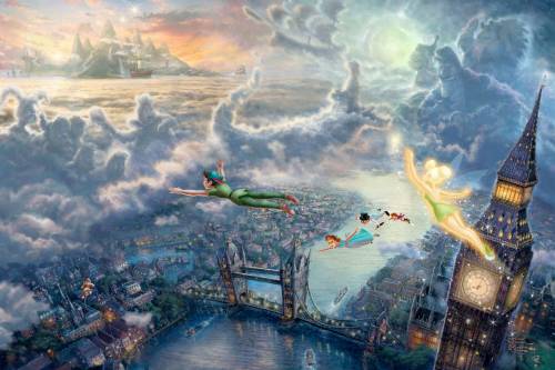 Peter Pan Disney Fairies By Thomas Kinkade Desktop Wallpaper X