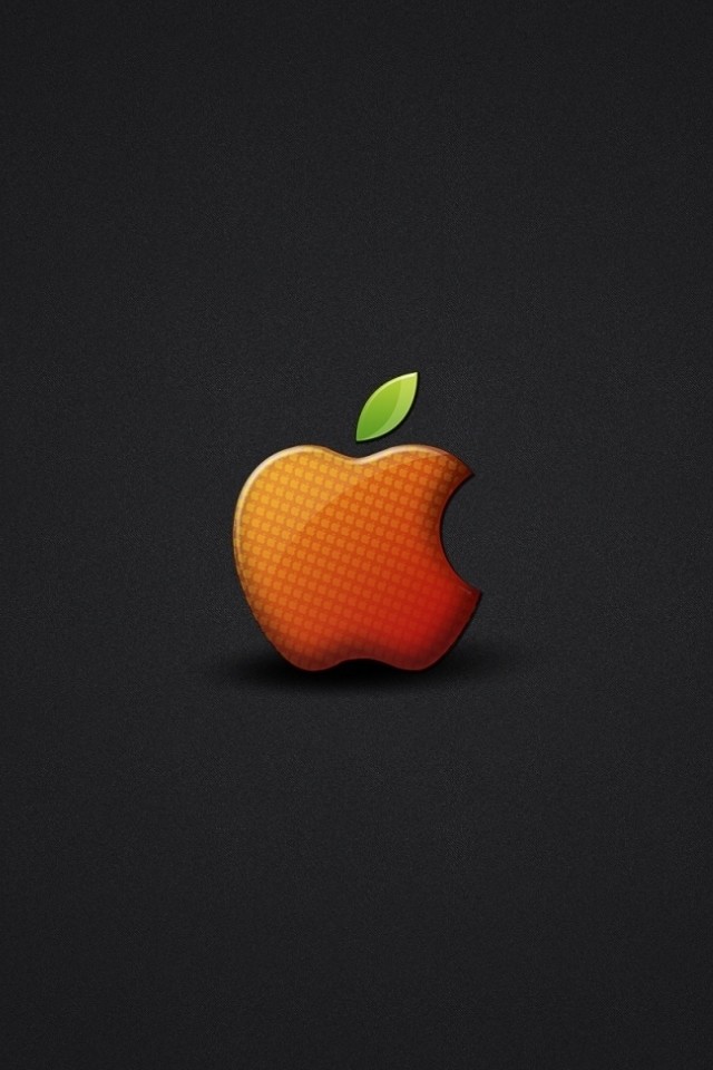 Orange Apple Logo iPhone Wallpaper S 3g