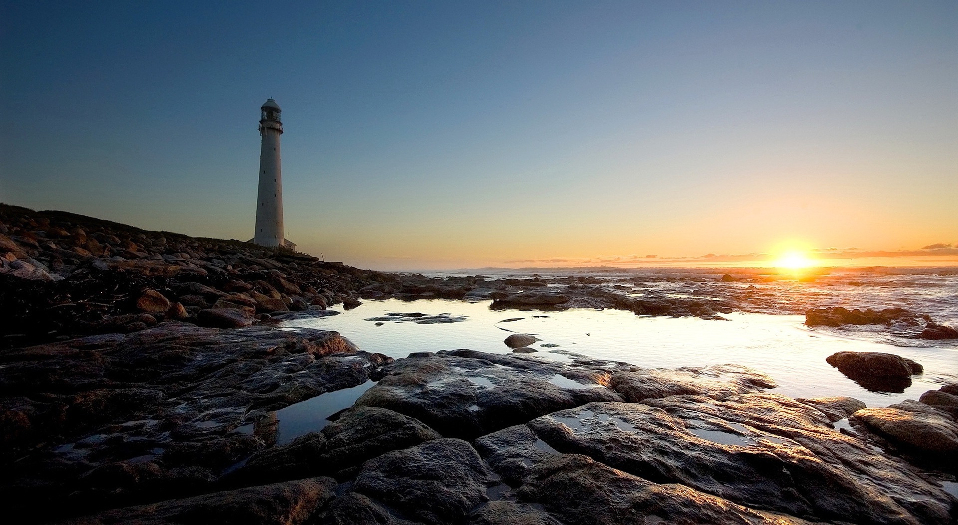 High Definition Wallpaper Of Lighthouse Photo Sunset Horizon For
