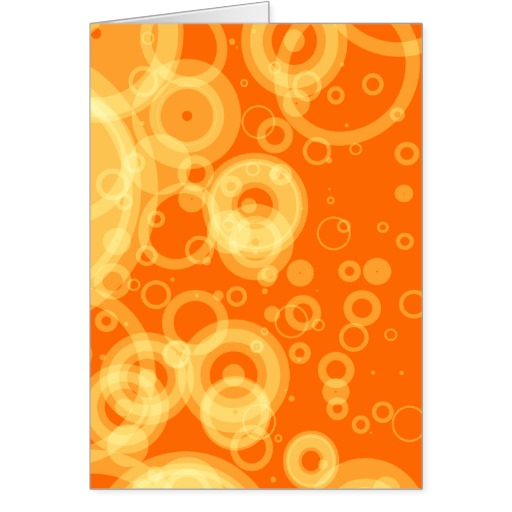 Orange Retro Rings Wallpaper Greeting Card
