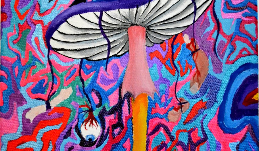 Trippy Mushroom Background Bigbackground