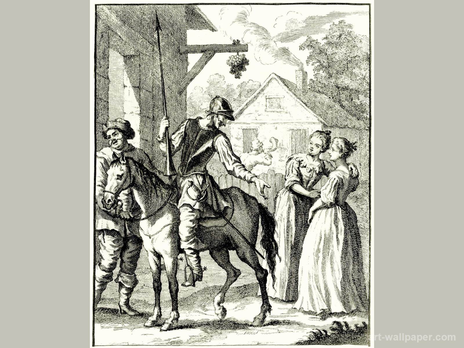 Illustration Of Cervantes Don Quixote Quichotes First Adventure