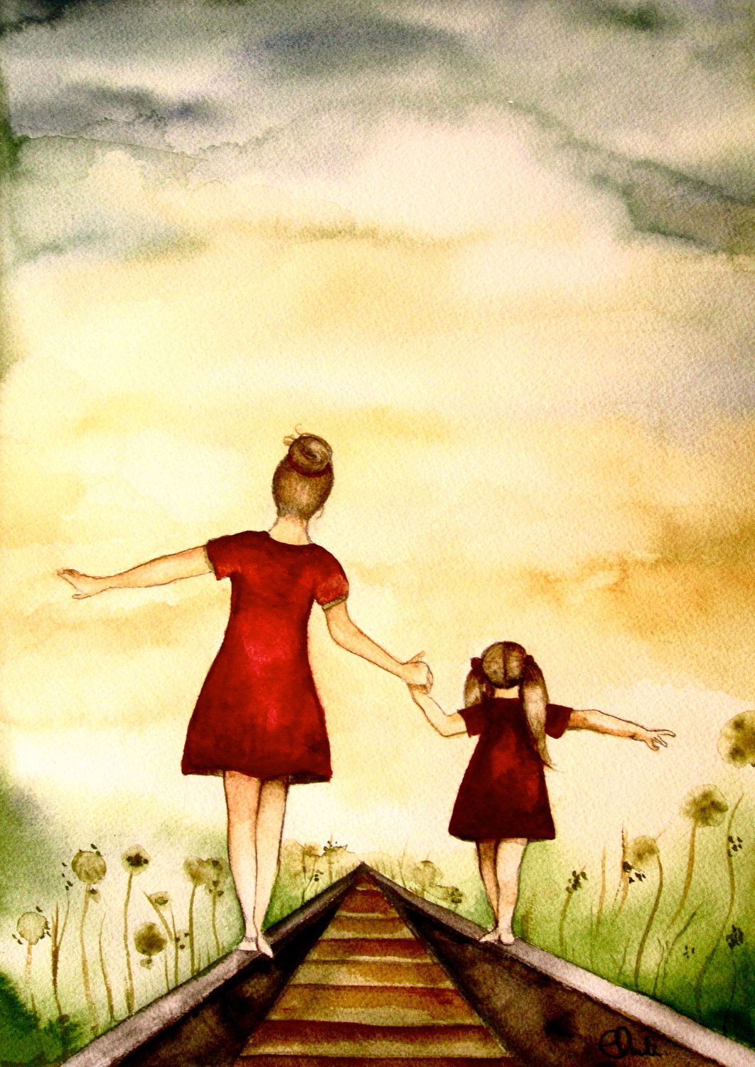 Mother And Daughter Our Path Art Print Gift By