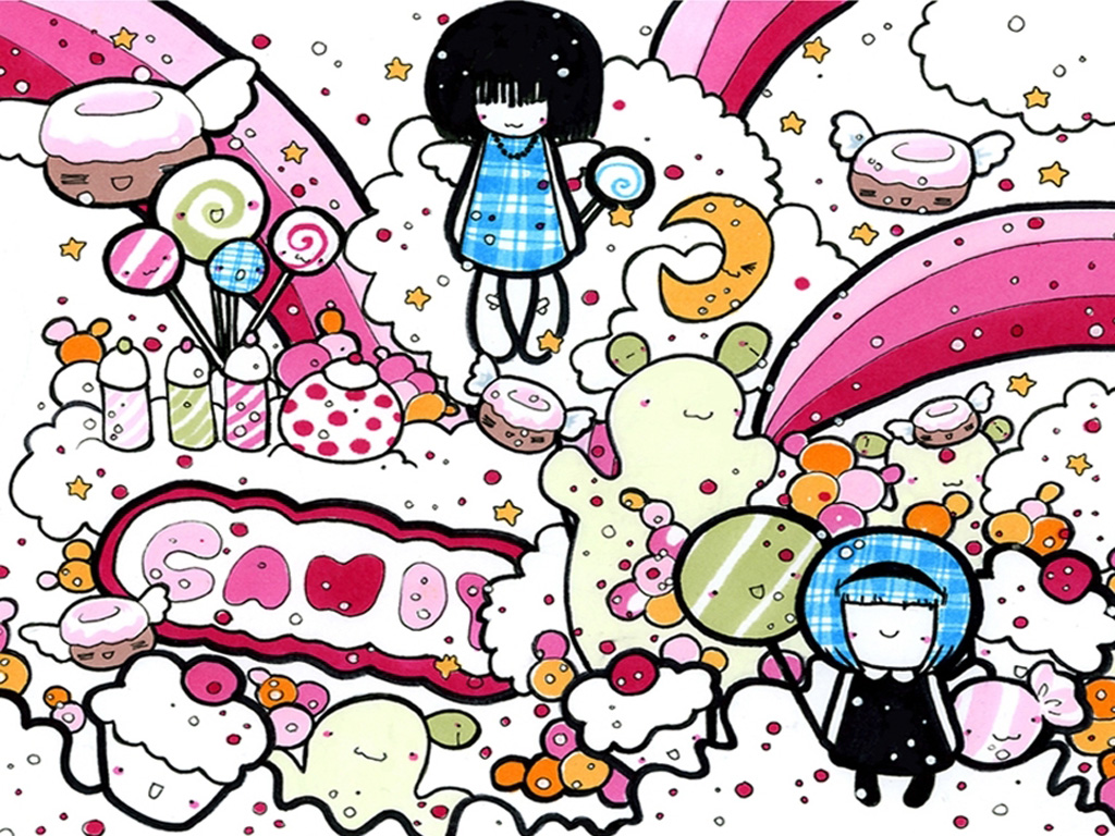 Candy Cartoon Wallpaper Cartoon Wallpaper 1024x768