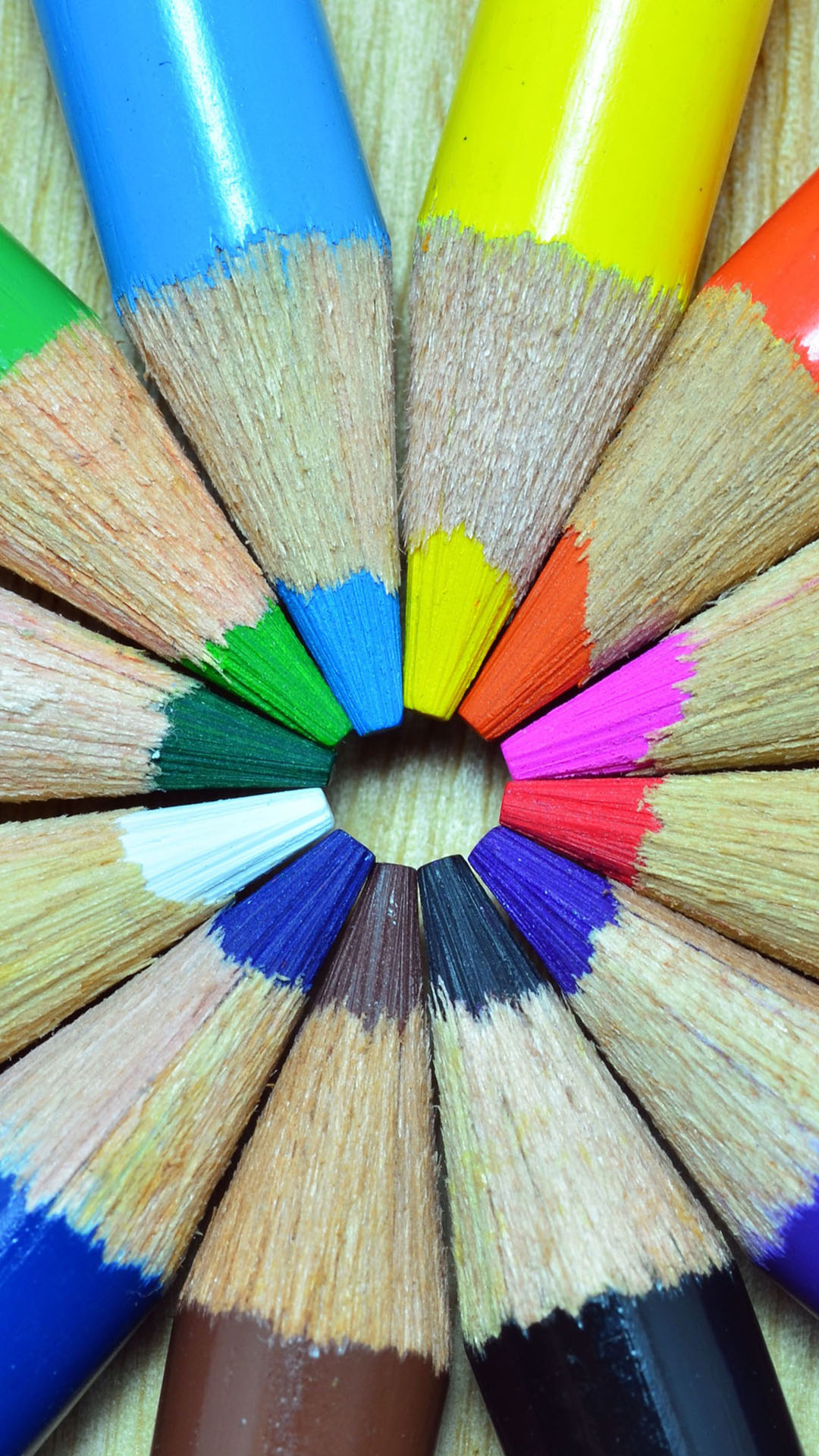 Colored Pencils Round Htc One Wallpaper Color Full HD