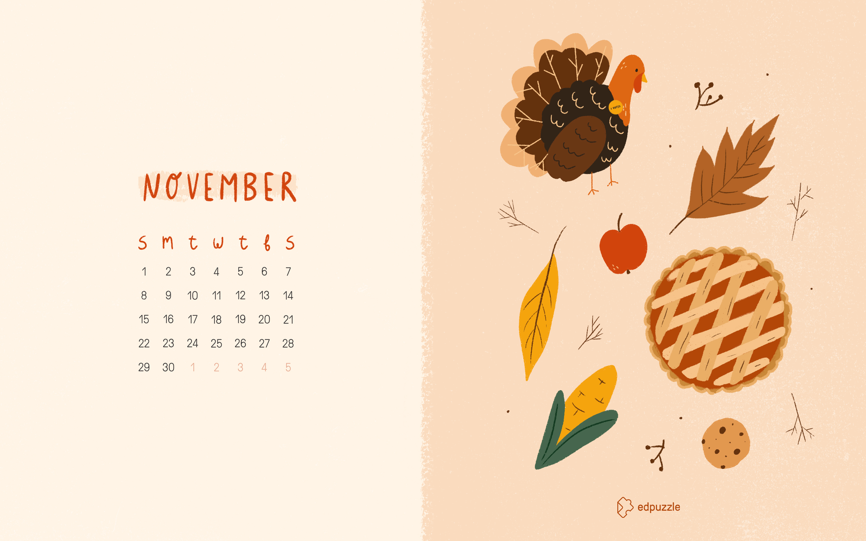 Free download November Calendar Wallpaper Edpuzzle Blog 2880x1800 for