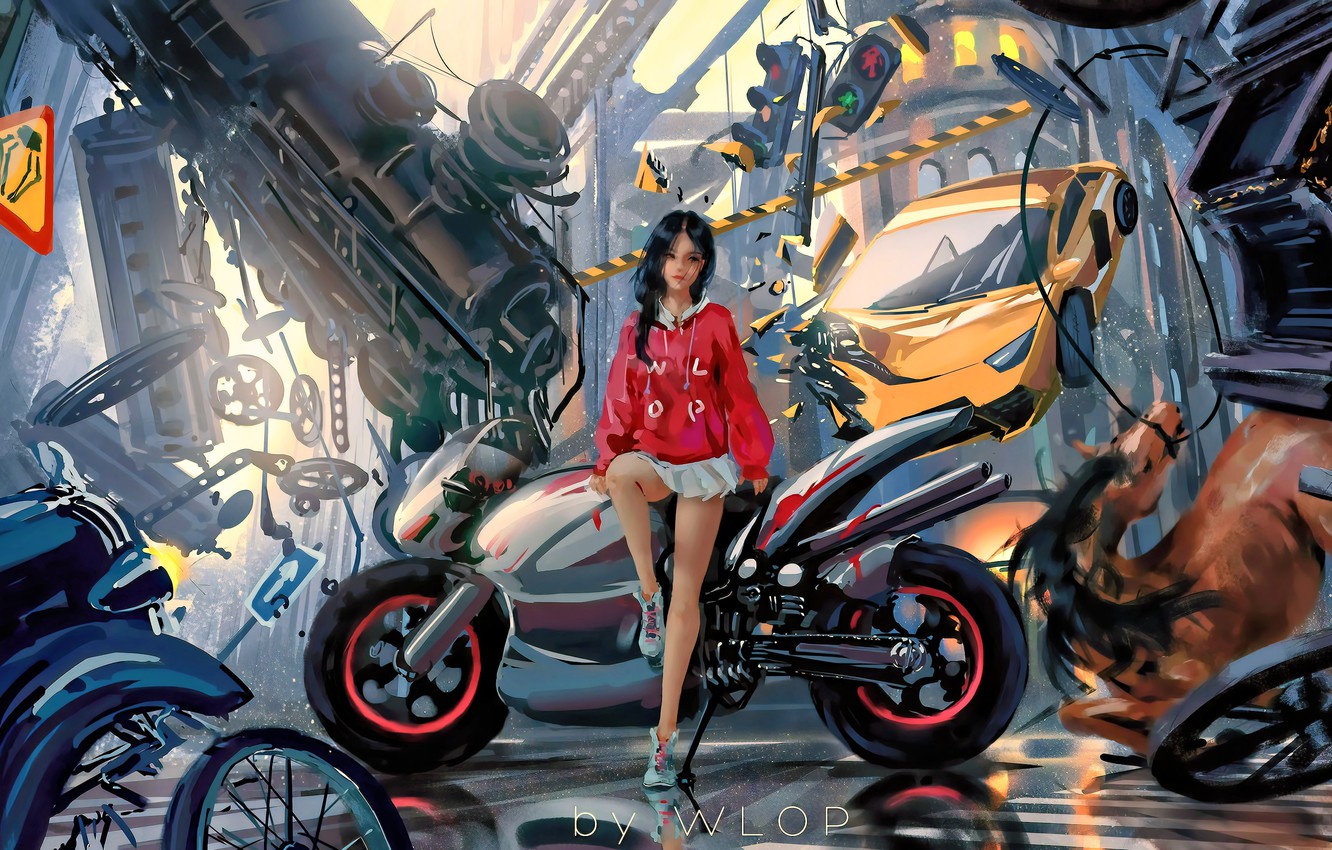 Wallpaper Car City Girl Fantasy Game Science Fiction