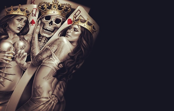 Top Cards King And Queen Skull Wallpapers