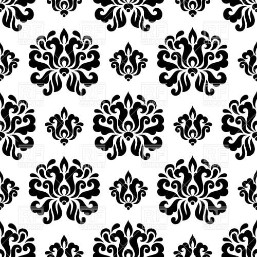Seamless black and white damask wallpaper download royalty free 500x500