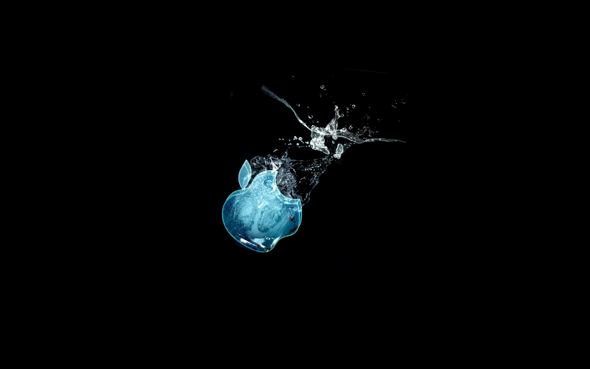 3d Apple Symbol In Water Theme HD Wallpaper