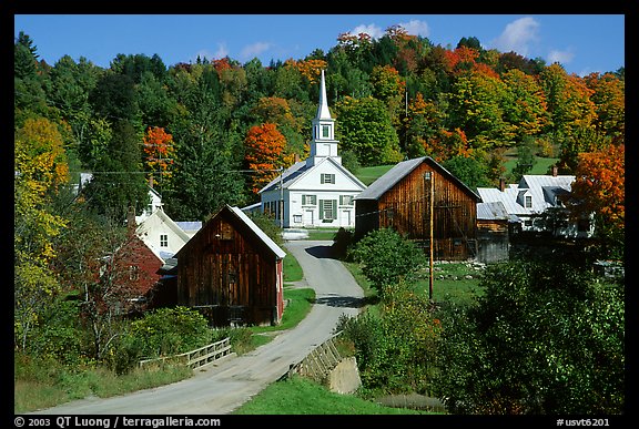 Picture Photo Waits River Village Vermont New England Usa