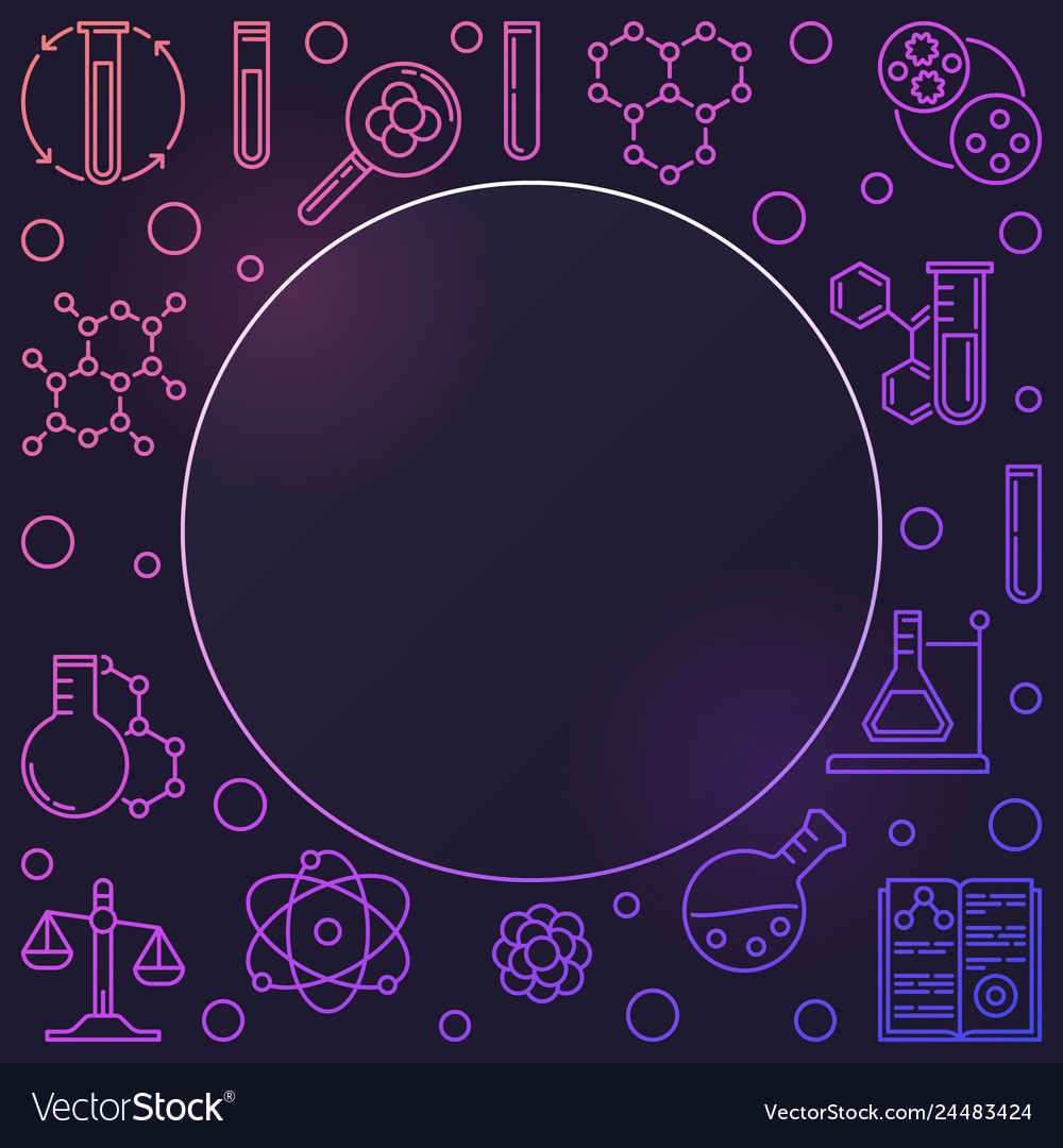 Chemistry Colored Background With Chemical Vector Image