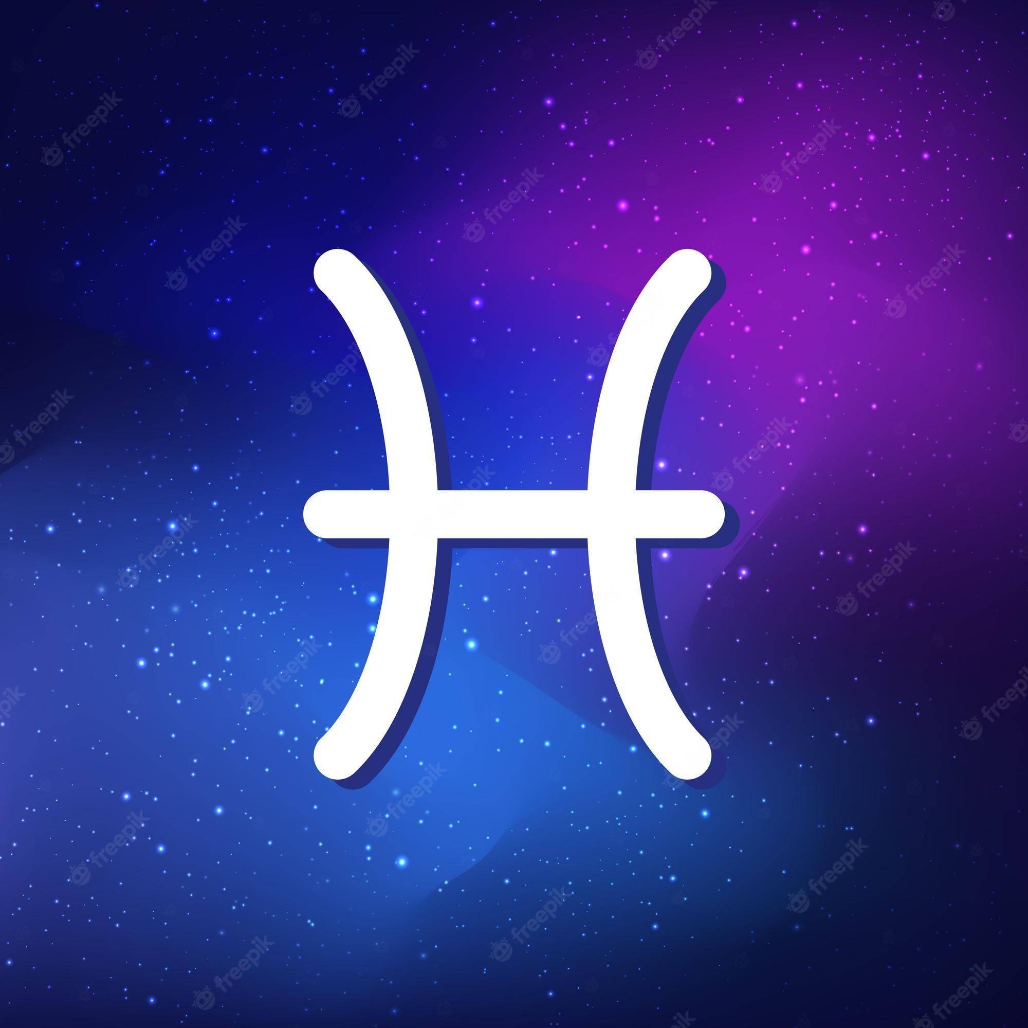 Premium Vector Pisces Zodiac Sign Abstract Night Sky Background