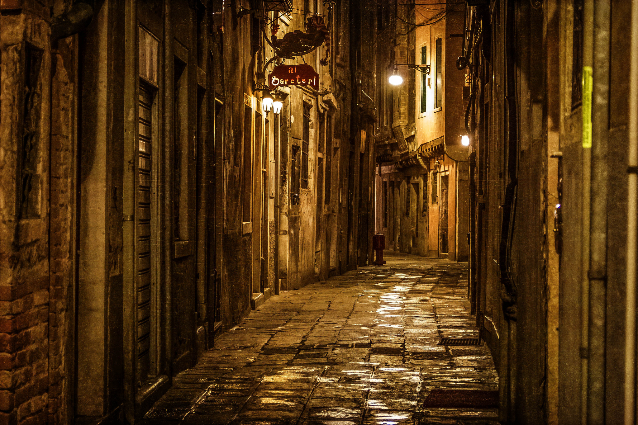Pictures Venice Italy Night Pavement Cities