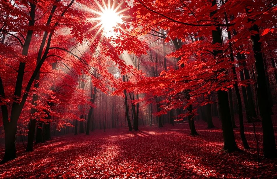 Red Forest Wallpaper