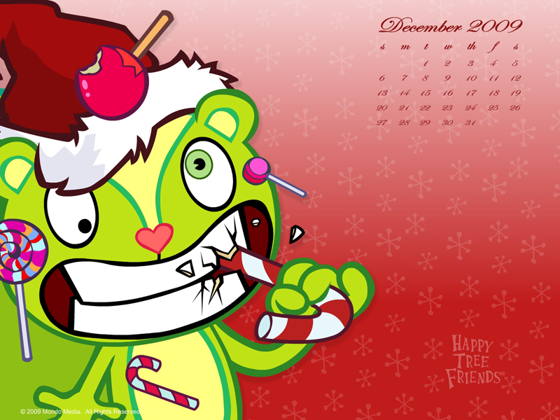 December Wallpaper Calendar Happy Tree Friends