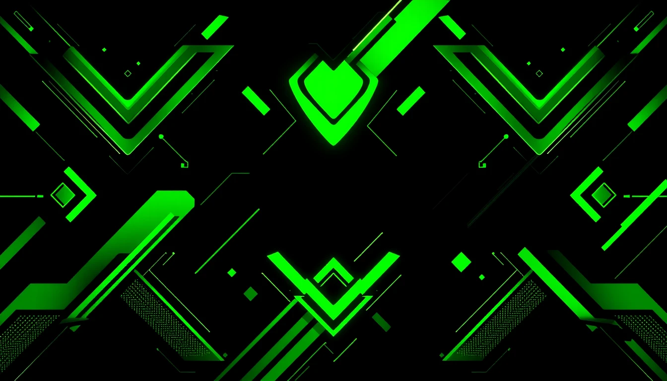 Black And Neon Green Wallpaper