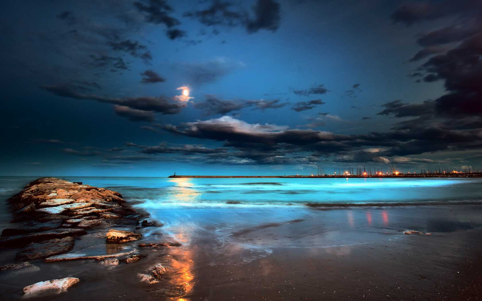 Pictures Of The Beach At Night   Widescreen HD Wallpapers