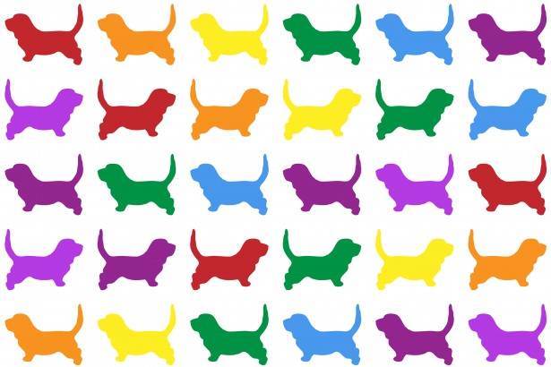 Dog Pattern Wallpaper Rainbow Colors Dogs