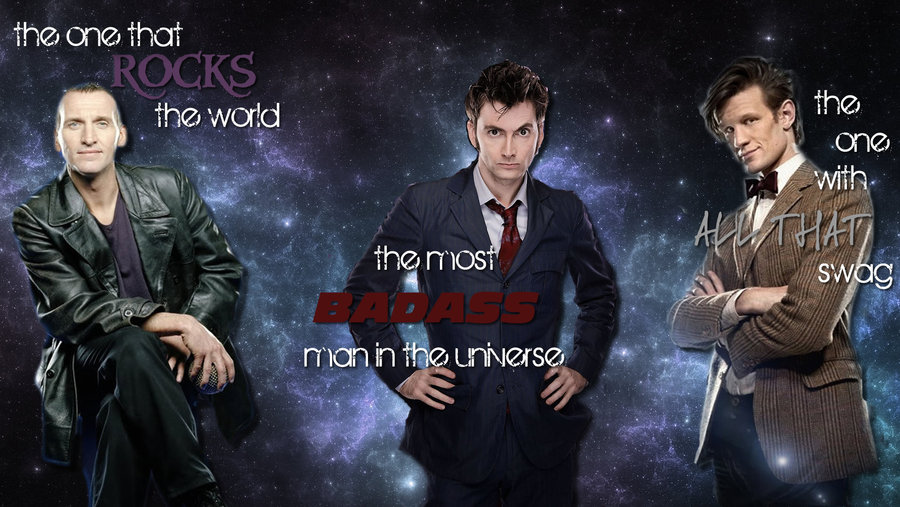 The 9th 10th and 11th  Doctor Who by Brown Eyed Rocker 900x507