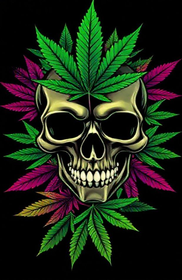 Wallpaper Of Weed Skull
