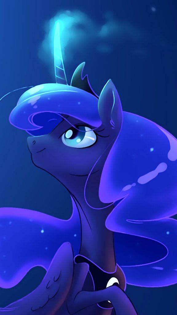 Mlp Princess Luna Fan Art Wallpaper Unicorn Horn Magic Light