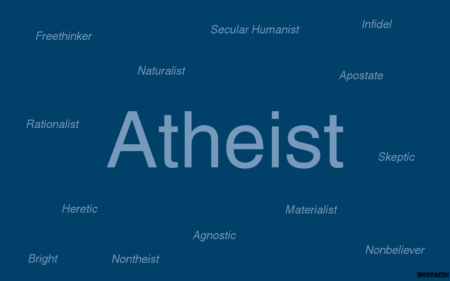 Blue Text Atheism Wallpaper