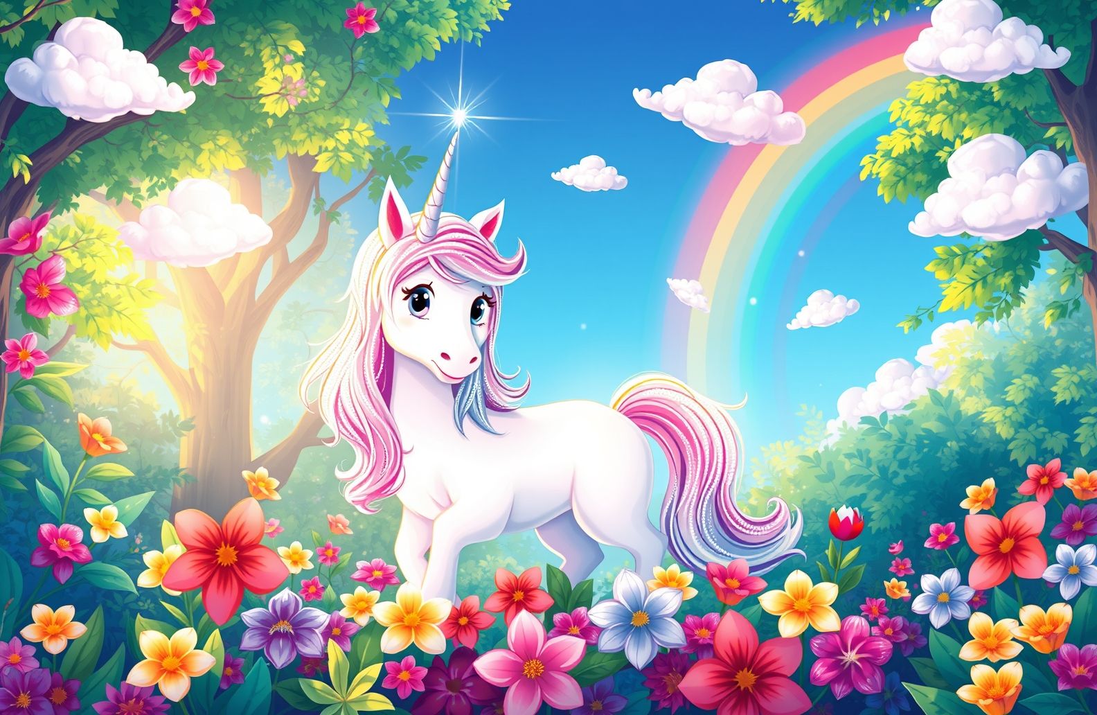 Cartoon Unicorn Wallpaper